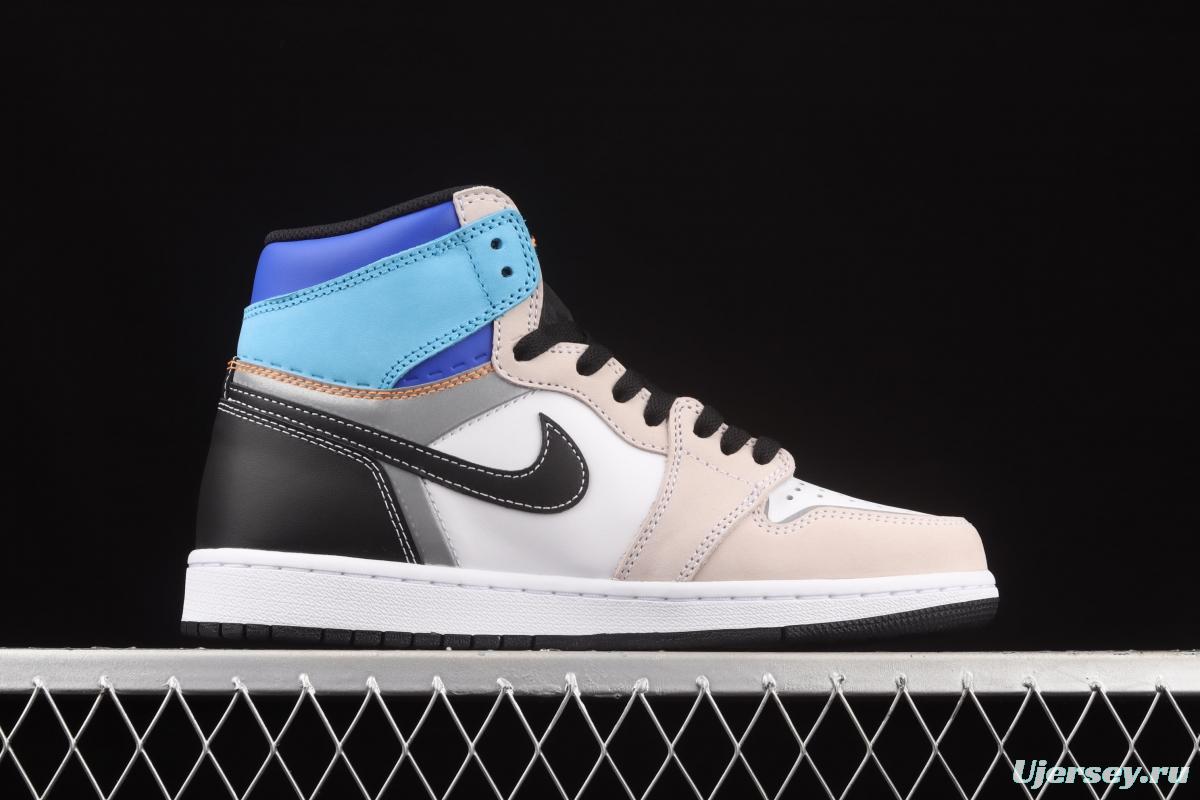 Air Jordan 1 High OG Pro Total Orange 3M blue and white stitched high top basketball shoes DC6515-100