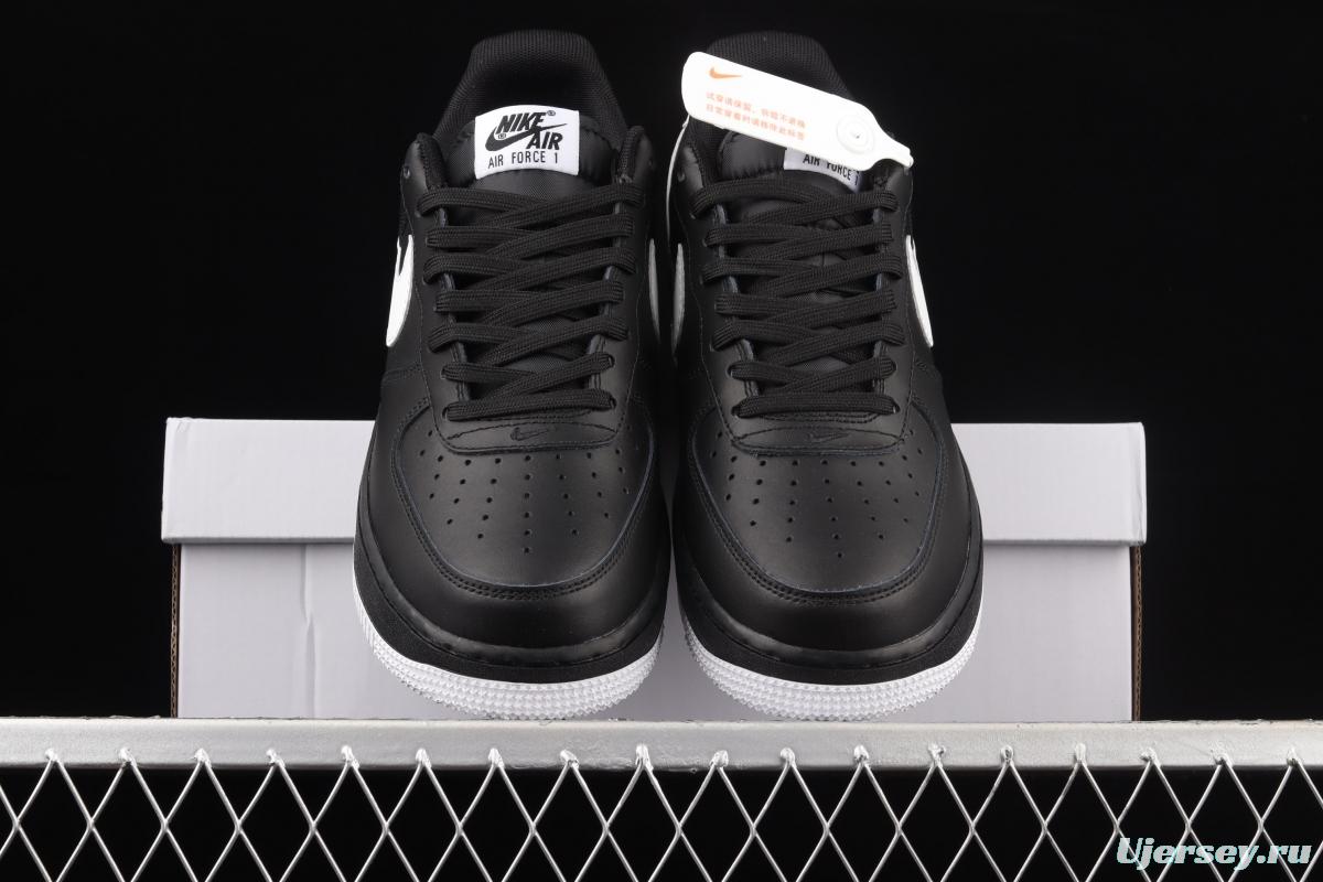 NIKE Air Force 1x 07 Low all black and white hook low top casual board shoes DC2911-002