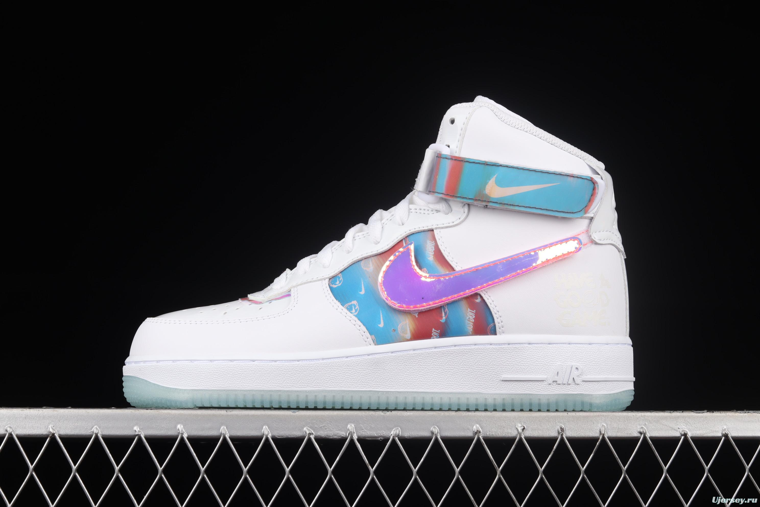 NIKE Air Force 1mm 07 LV8 Good Game video game limits white dazzling laser Velcro high upper board shoes DC2111-191