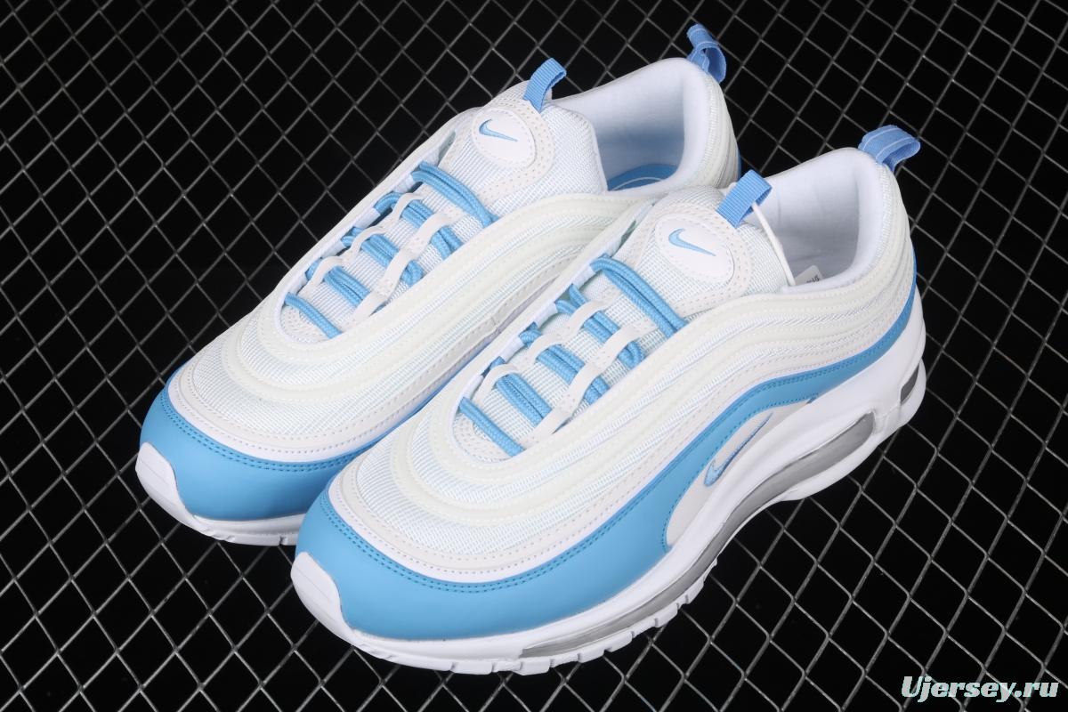 NIKE Air Max 97 Essential White Blue simple White Blue 3M reflective bullet Air cushion running shoes BV1982-101