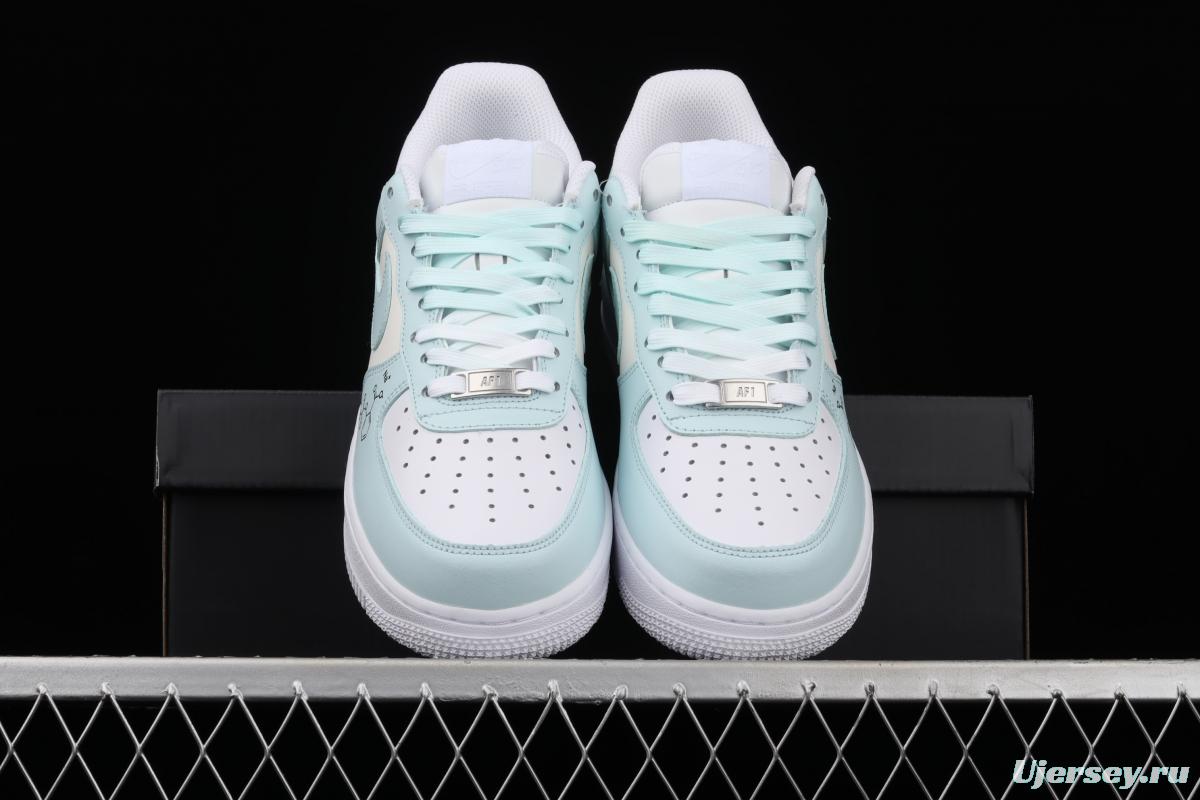 NIKE Air Force 11607 Low Quadratic theme Chemical Formula Color matching low-top casual board shoes CW2288-303