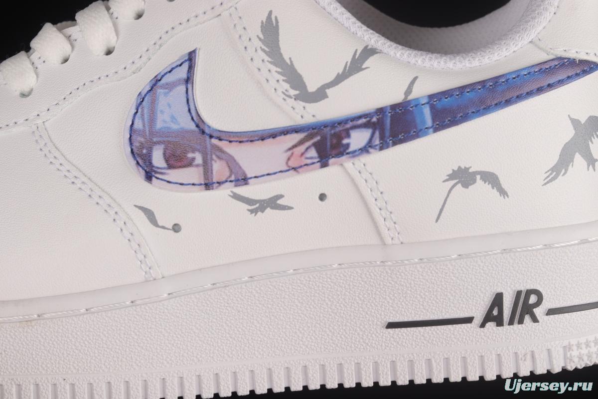 NIKE Air Force 1'07 Lx Painted Graffiti Low-Top Sneakers CW2288-113