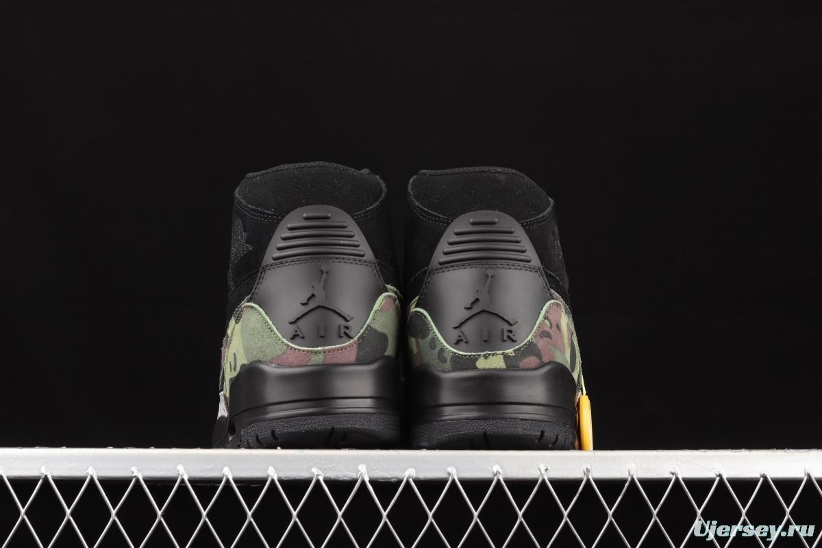 Jordan Legacy 312 black camouflage color matching Velcro three-in-one board shoes AV3922-003