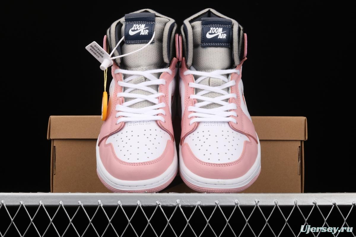 Air Jordan 1 Zoom Air CMFT pink glaze cherry pollen high top basketball shoes CT0979-601