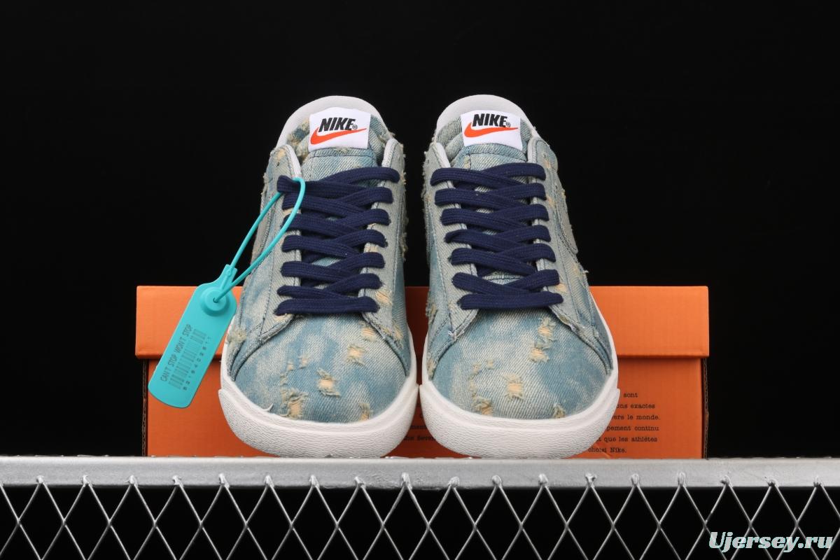 Levi's Strauss x NIKE Blazer Low Trail Blazers hole-breaking jeans low-side leisure sports board shoes 905345-403