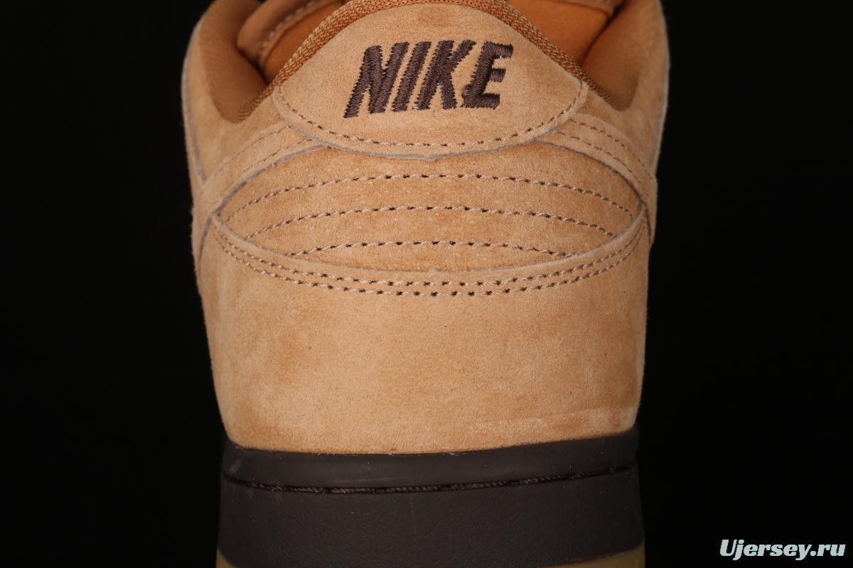 NIKE SB DUNK Low Pro wheat color deciduous yellow low-side sports skateboard shoes BQ6817-204