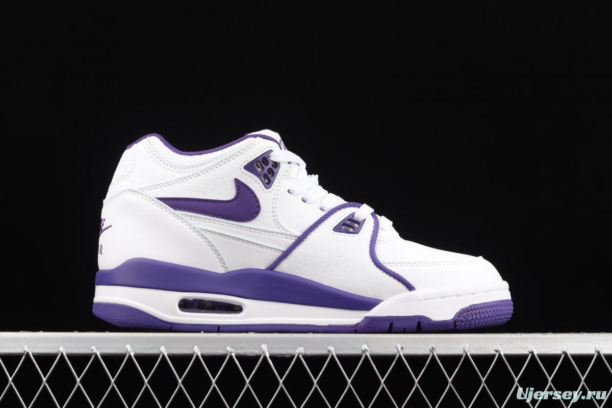 NIKE Air Flight 89 White and Purple Air cushion Basketball shoes CN0050-101