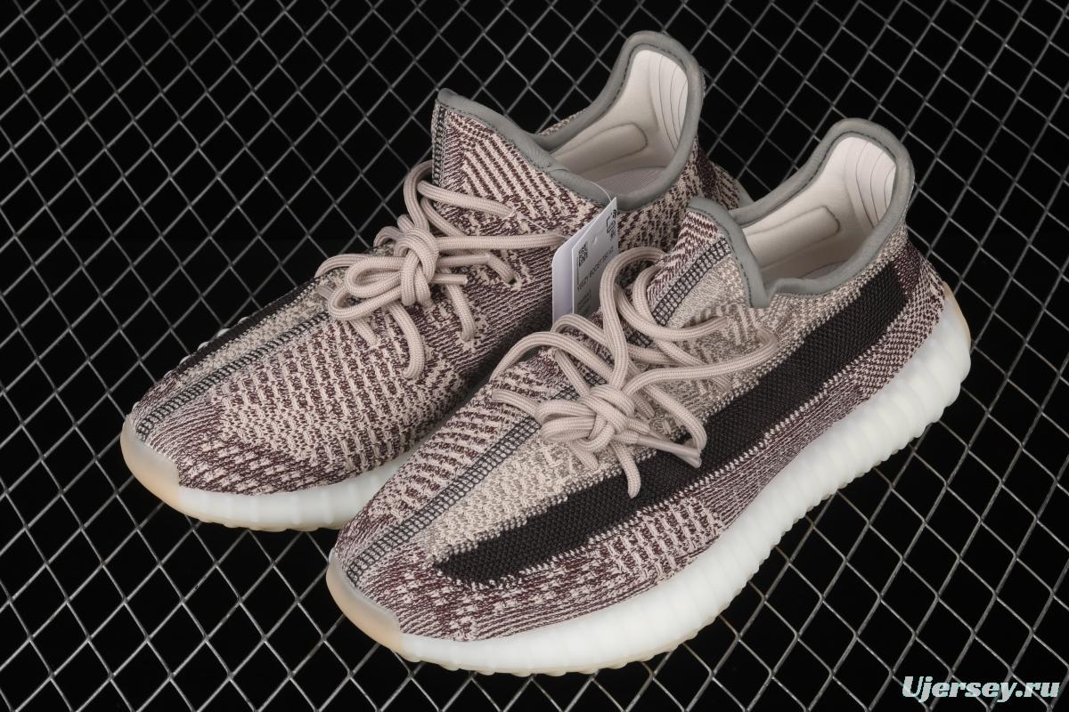 Adidas Yeezy Boost 350V2 Cinder FZ1267 Darth Coconut 350 second generation hollowed-out side coal ash permeable taillights