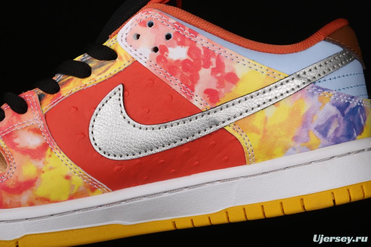 F version large box NIKE SB DUNK Low CNY joint style Chinese mandarin duck tie-dyed low-top skateboard shoes CV1628-800