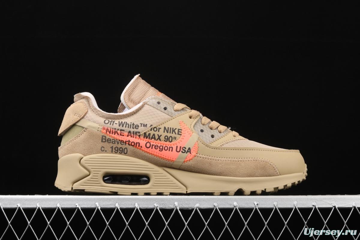 OFF-White x NIKE Air Max 90 OW joint limited edition classic air cushion running shoes AA7293-200