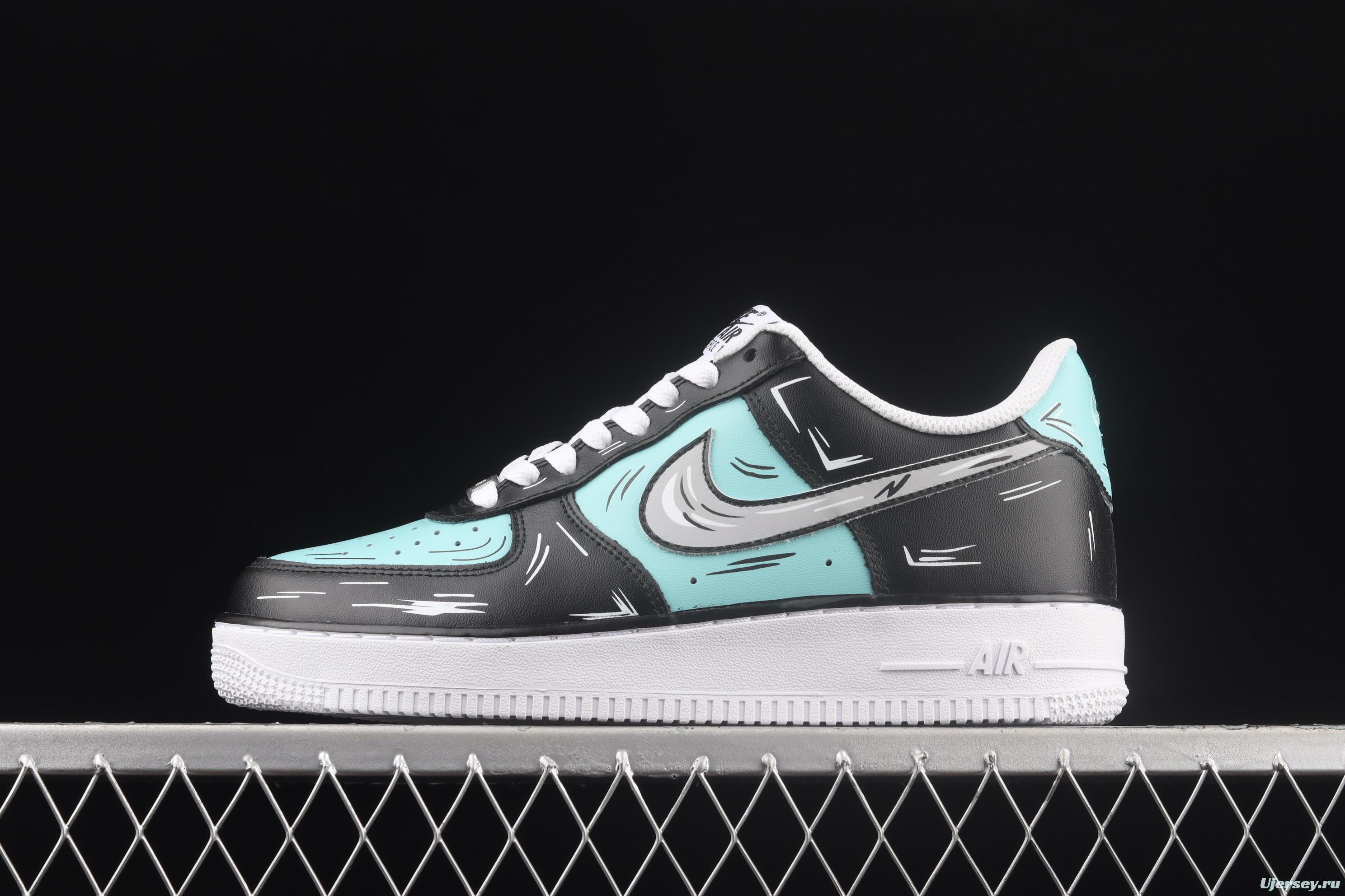 NIKE Air Force 11607 Low two-dimensional theme black diamond color matching low-top casual board shoes CW2288-215