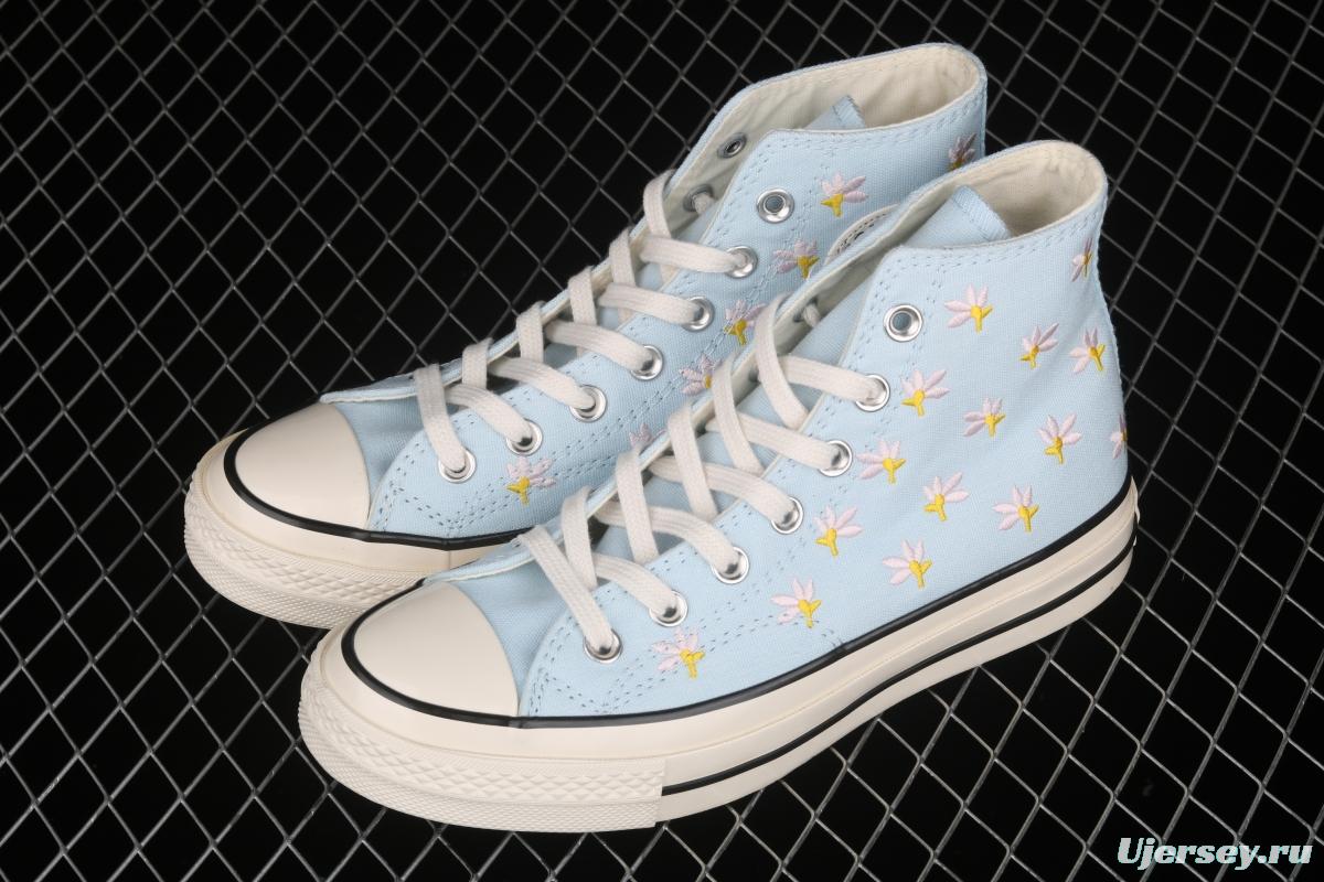Converse 1970 Korean version milk blue floret high top leisure board shoes 570917C
