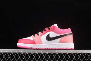 Air Jordan 1 Low white pink low top cultural basketball shoes 553560-162