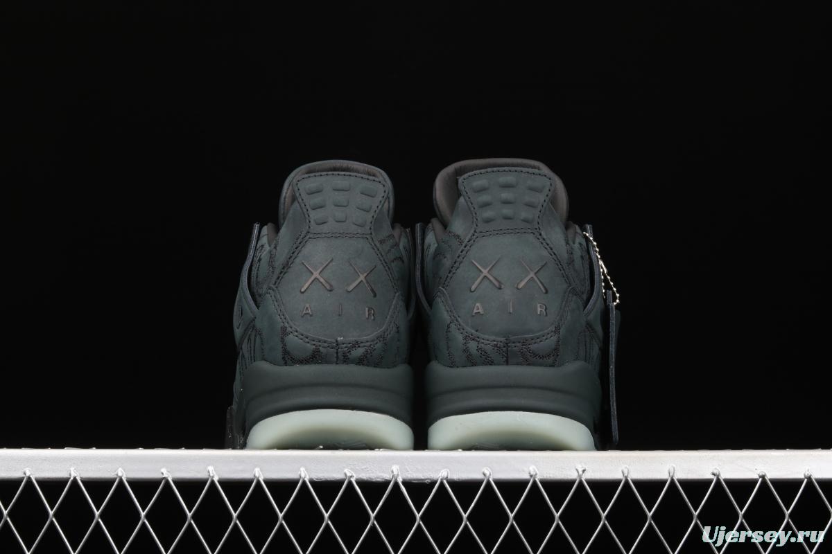 Kaws x Air Jordan 4 Black AJ4 black suede luminous limited edition 930155-001