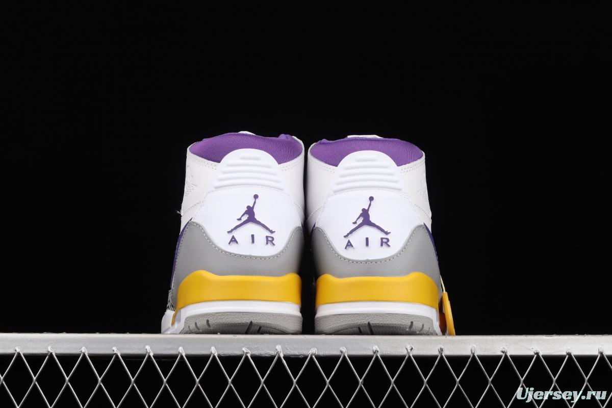 Jordan Legacy 312White and purple Velcro three-in-one board shoes AV3922-157,