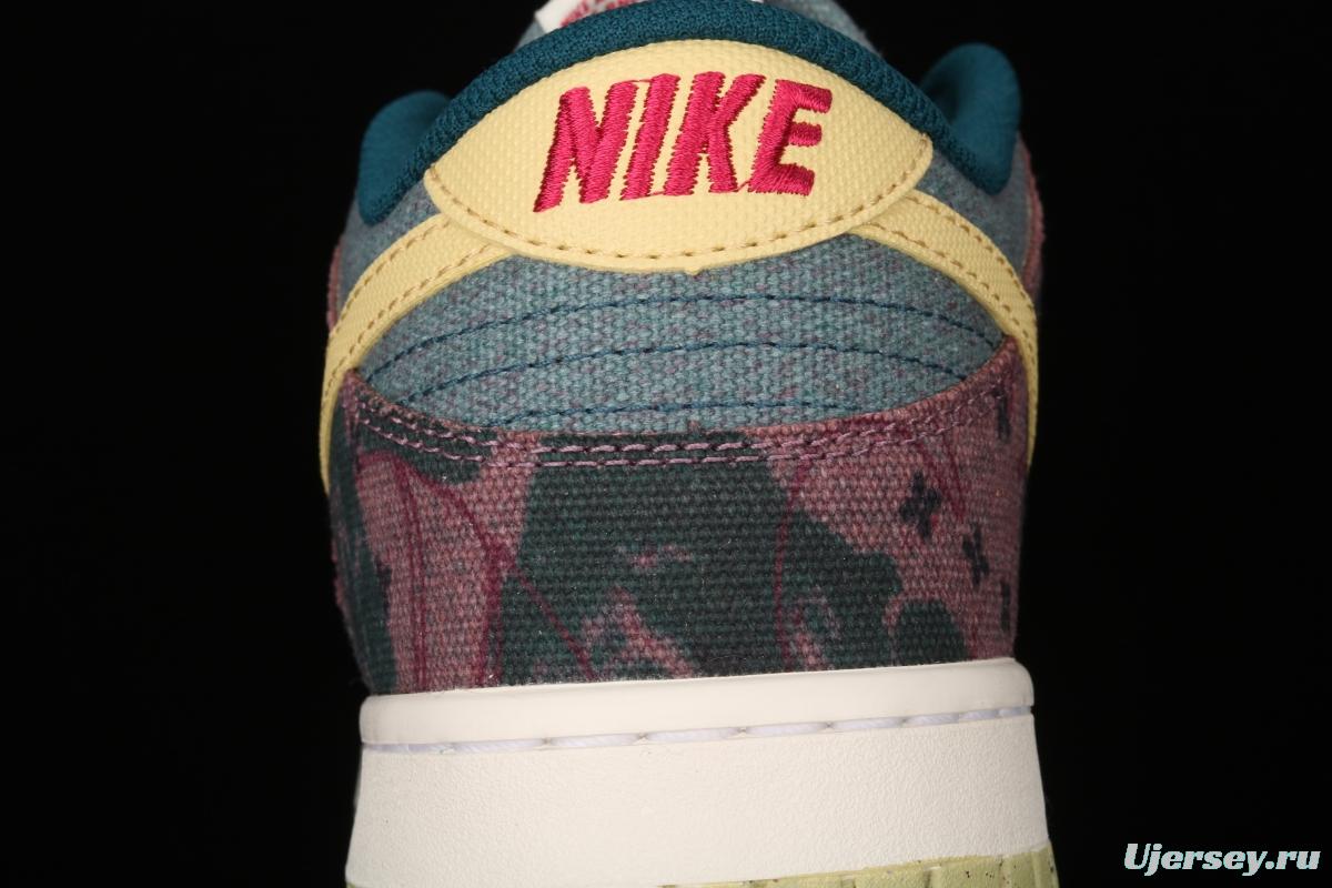 NIKE SB DUNK Low Lemon Wash Slam Dunk Series low-top leisure sports skateboard shoes color tie-dye printing washing CZ9747-900