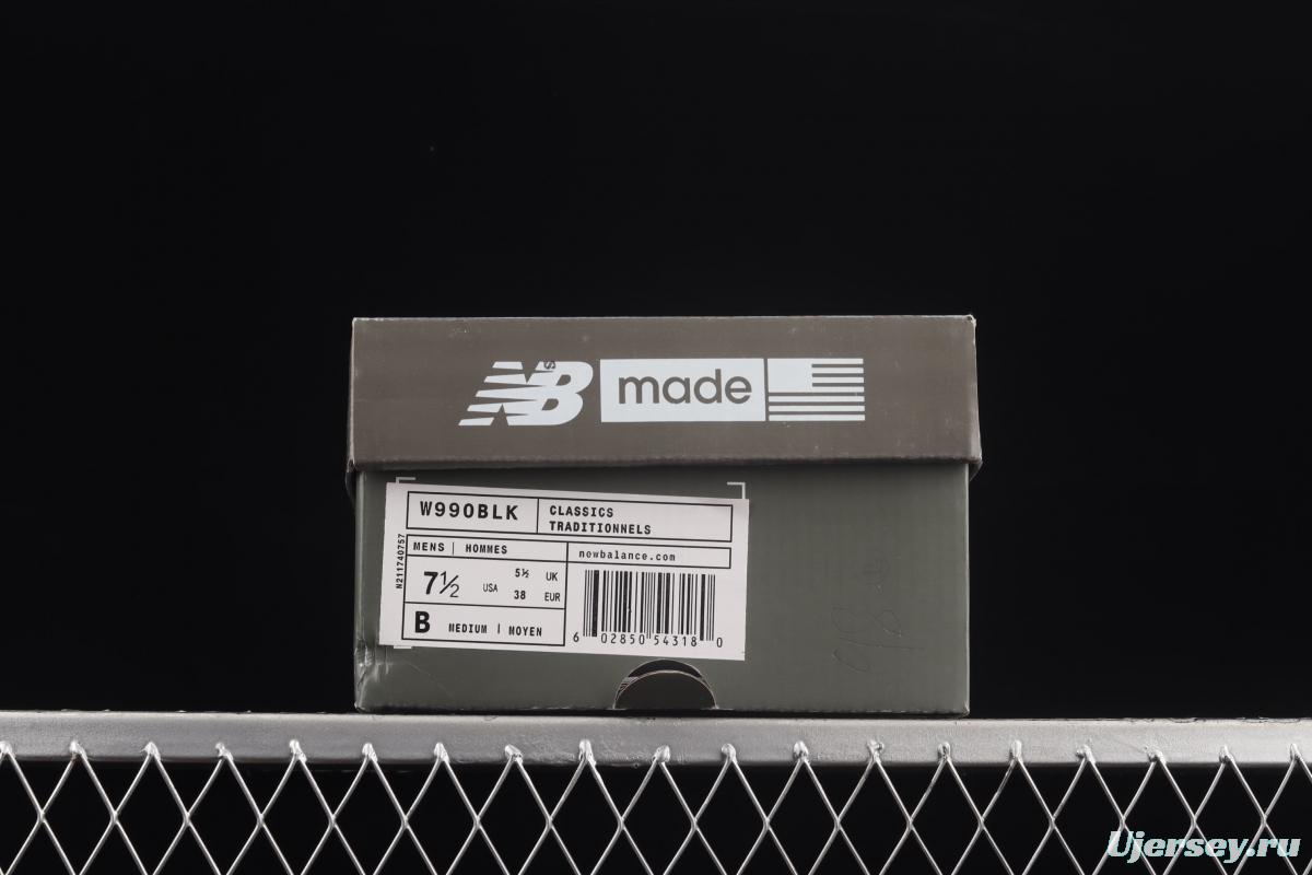 New Balance NB990 series of high-end American retro leisure running shoes W990BLK