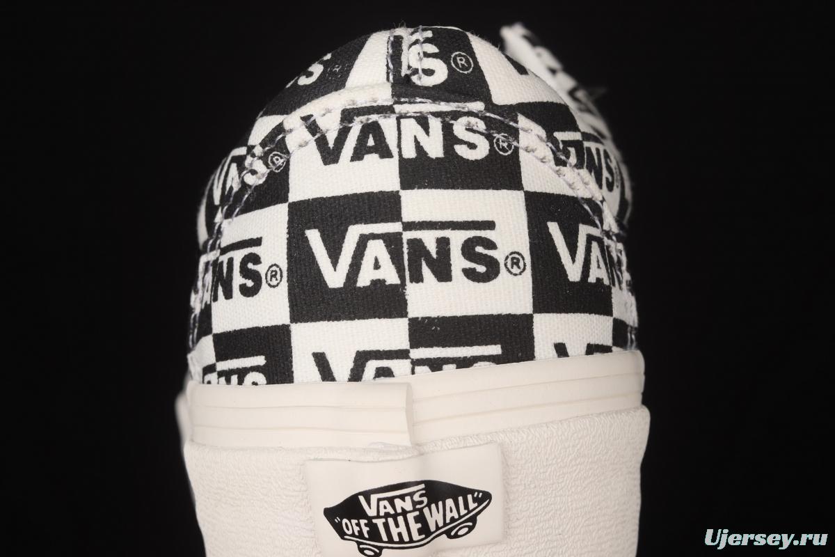 Vans Bold Ni checkerboard black and white printed cashew flower low upper board shoes VN0A3WLP42M