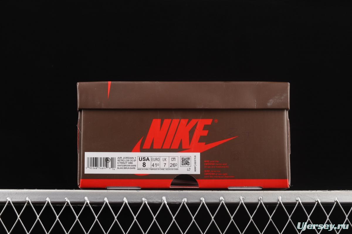 Fragment design x Travis Scott x NIKE Air Jordan 1 Low OG TS Joint Lightning Barb CT8527-086