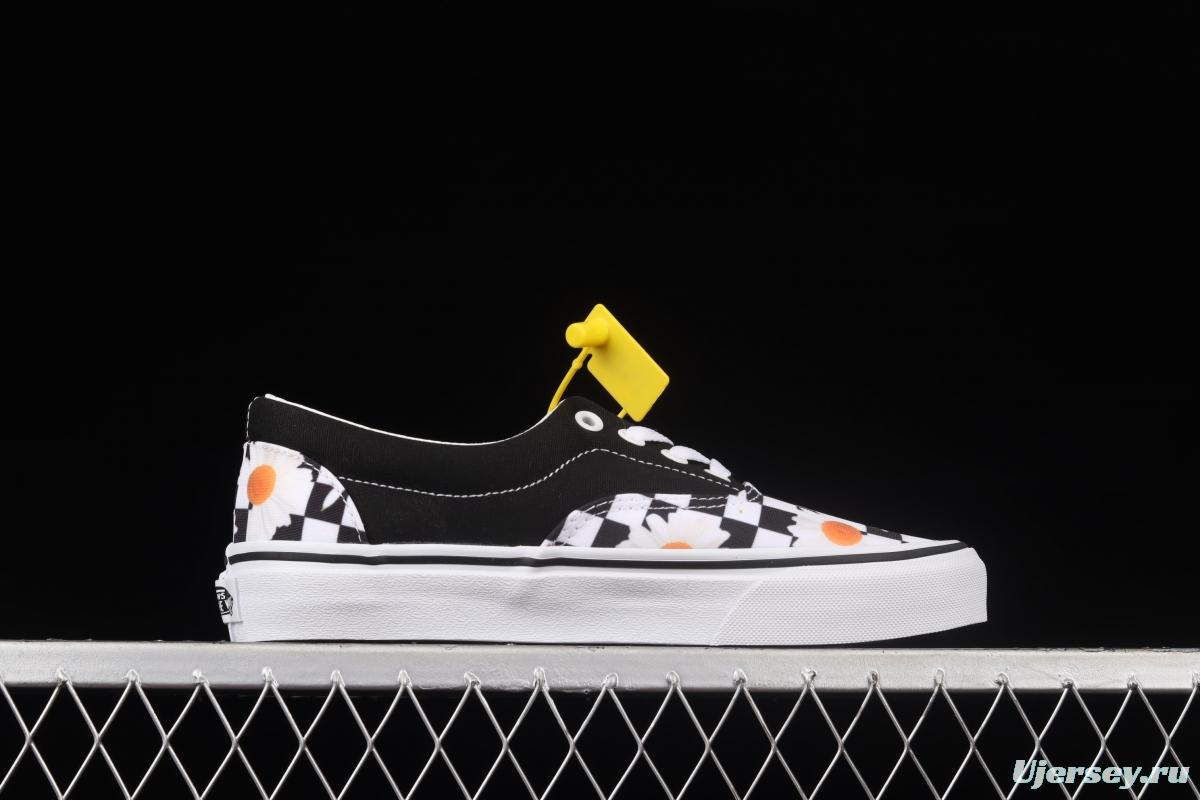 Vans Era black checkerboard daisies low upper canvas shoes VN0A5KX5B0B
