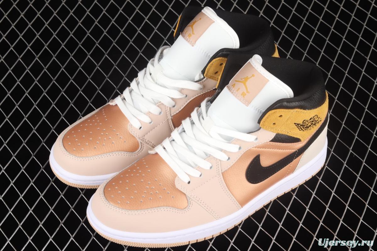 Air Jordan 1 Mid SE Particle Beige rock tea bronze Zhongbang basketball shoes DD2224-200