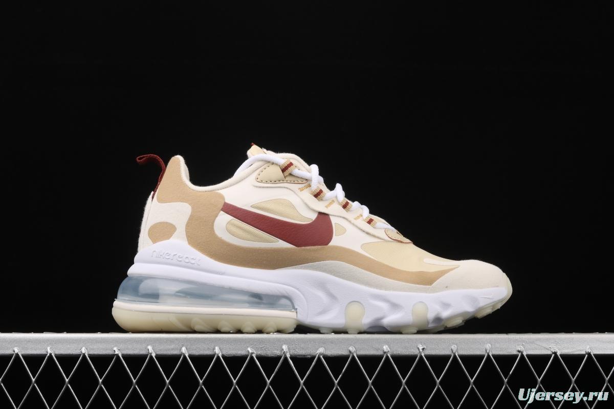 NIKE Air Max 270React new high frequency mesh hollowed-out half-palm air cushion running shoes AT6174-700