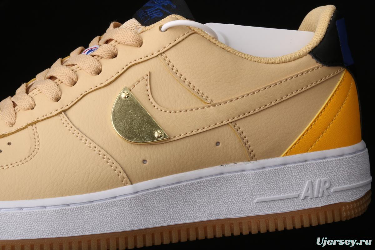 NIKE Air Force 1 Low NBA yellow and white raw rubber low-side leisure sports board shoes CT2298-200