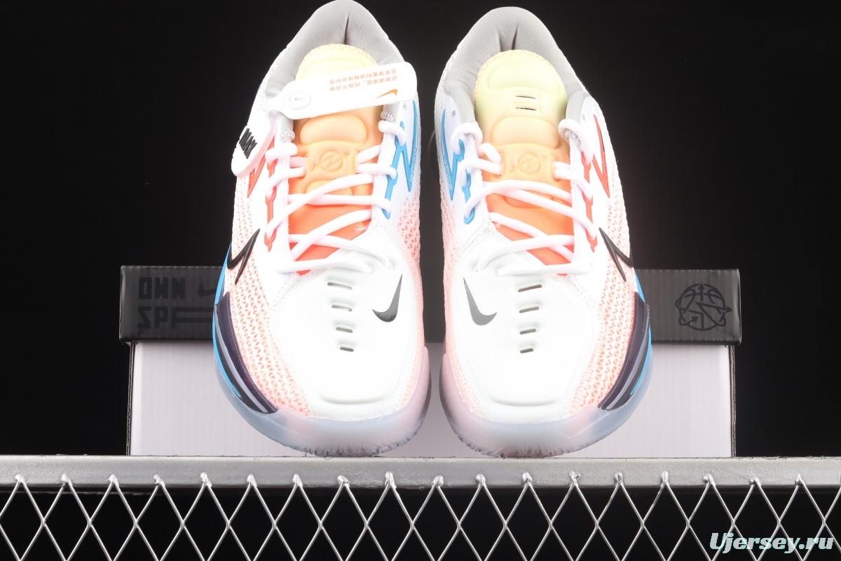 NIKE Air Zoom G.T.Cut EP White Orange Color matching Series Basketball shoes CZ0176-101