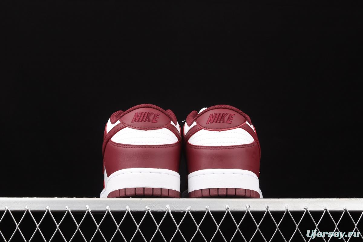 NIKE SB DUNK Low Prm wine red and white color SB buckle rebound fashion leisure board shoes DD1503-108