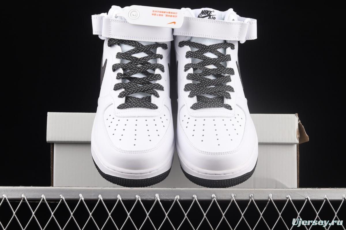 NIKE Air Force 1 AF1 Mid all-white radium hook Zhongbang plate shoes 366731-808