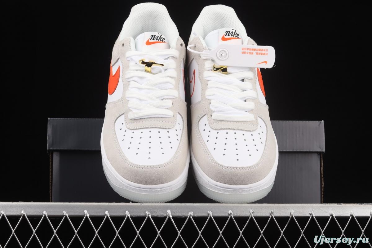 NIKE Air Force 1x 07 Low SE 50th anniversary low-top casual board shoes DA8302-101m white orange gold buckle