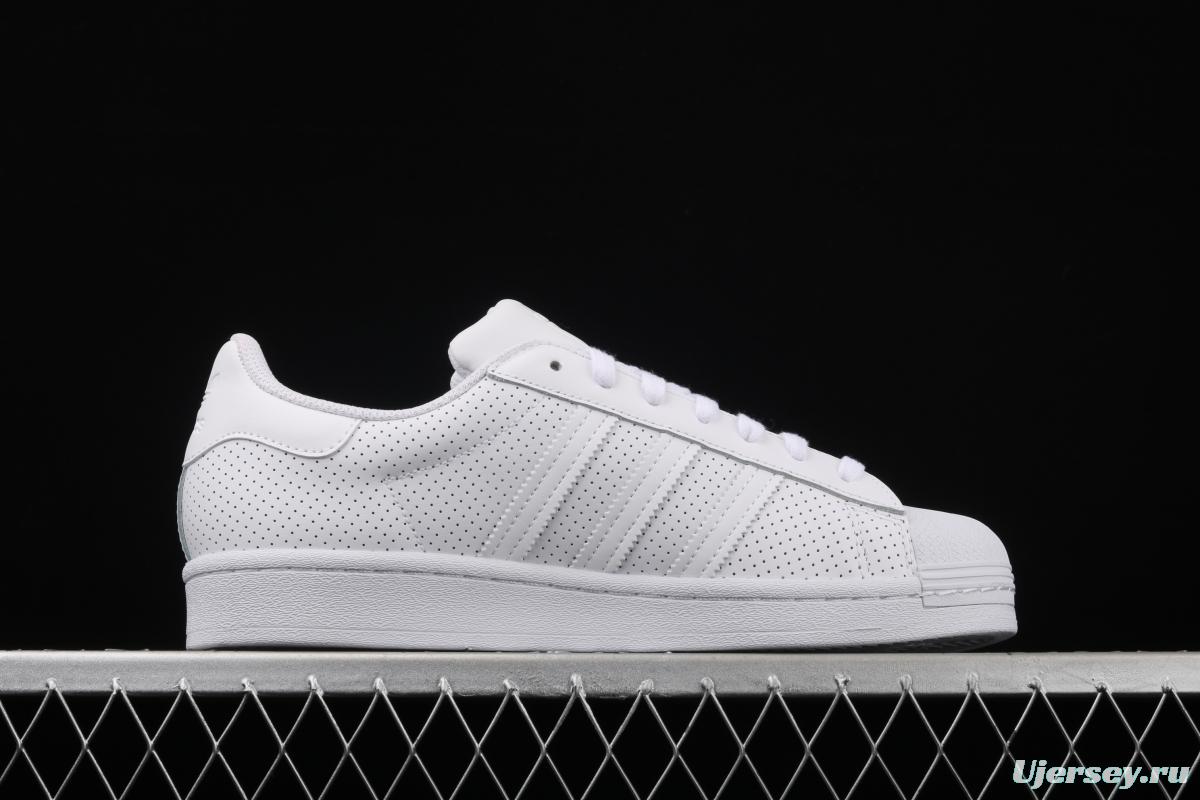 Adidas Superstar FV3445 shell head 50th anniversary limited all-white punching sports leisure board shoes