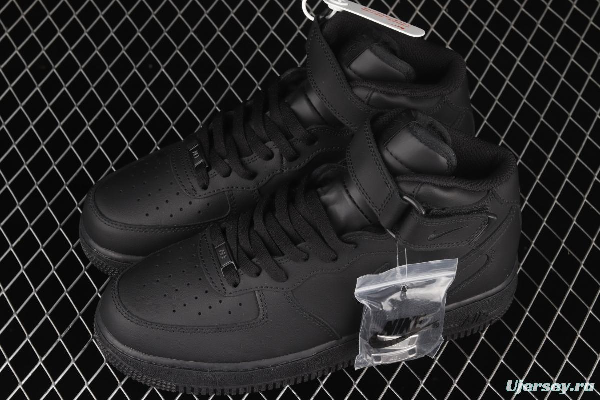 NIKE Air Force 1y07 Low Zhongbang all-black casual board shoes CW2289-001