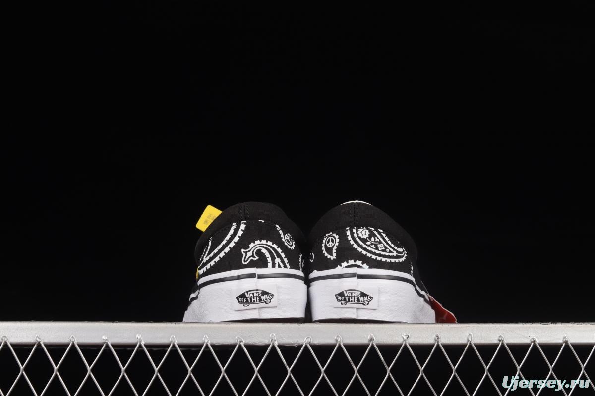 Vans Slip-On 50th Anniversary Cashew Flower Loafers Shoes Lazy Korean Canvas Shoes VN0A5JMAB0E