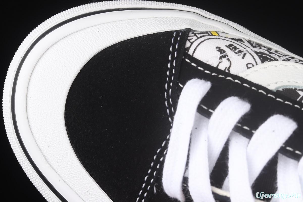 Vans Old Skool checkerboard side printing cartoon pattern low-side casual board shoes VN0A6WKT6QC