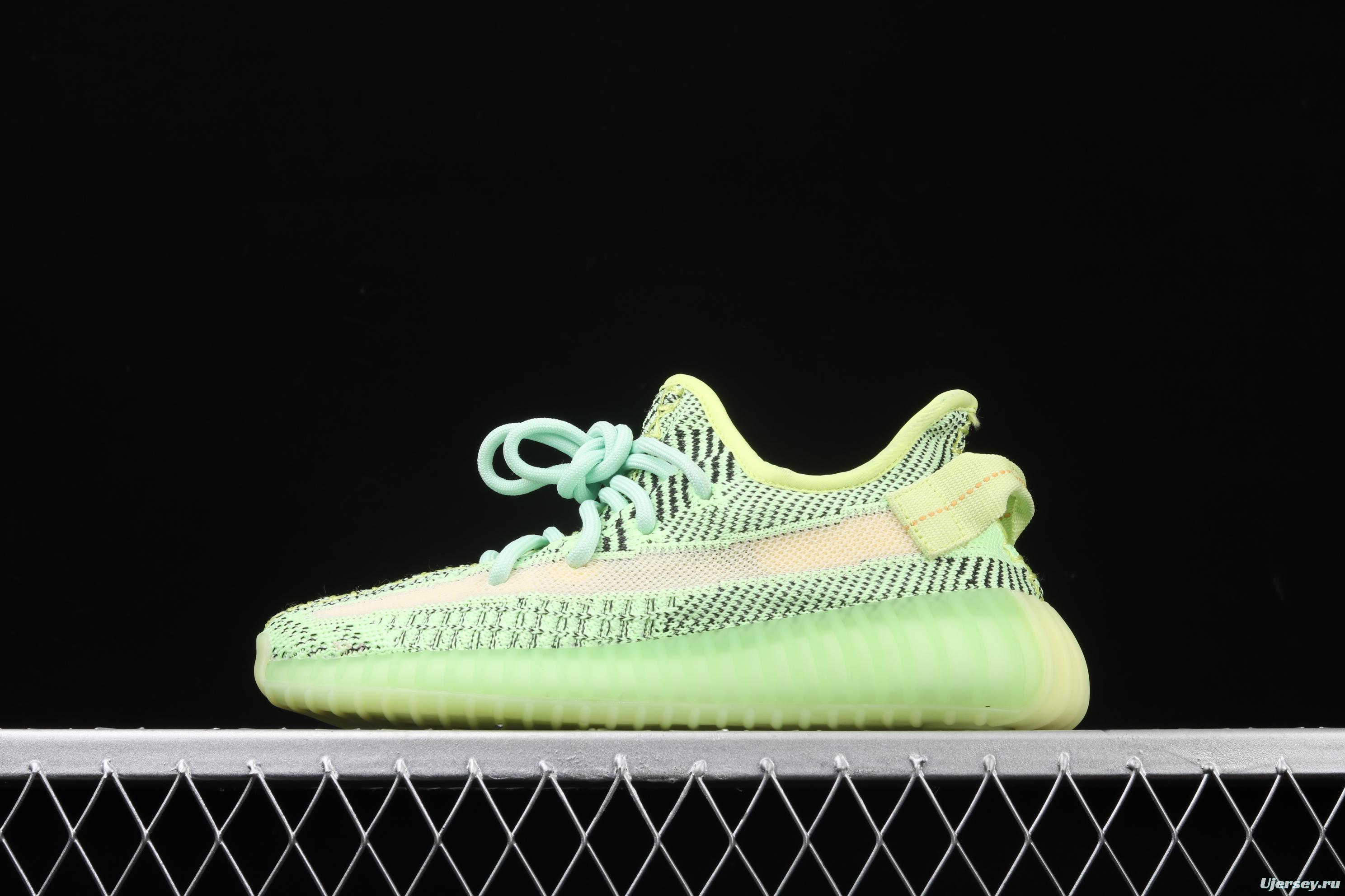 Adidas Yeezy Boost 350V2 Yeezreel FX4130 Darth Coconut 350 the second generation of hollowed-out black and yellow luminous stars