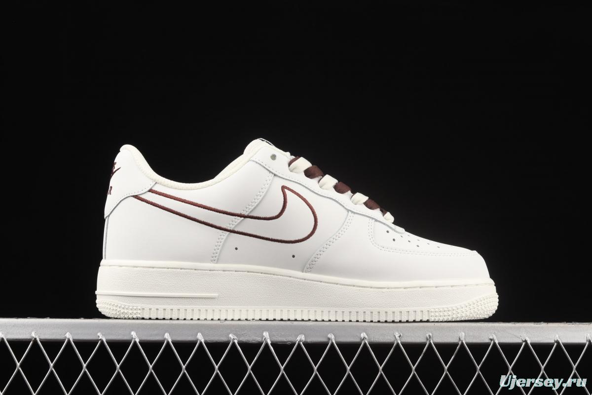 NIKE Air Force 11407 Low beige electric embroidery hook low-top casual board shoes CL6326-138,