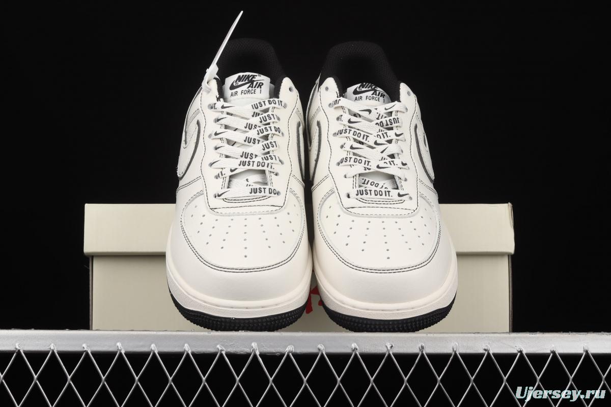 Stussy x NIKE Air Force 1 Low Stussi co-named rice black reflective low-top casual board shoes UN1635-702