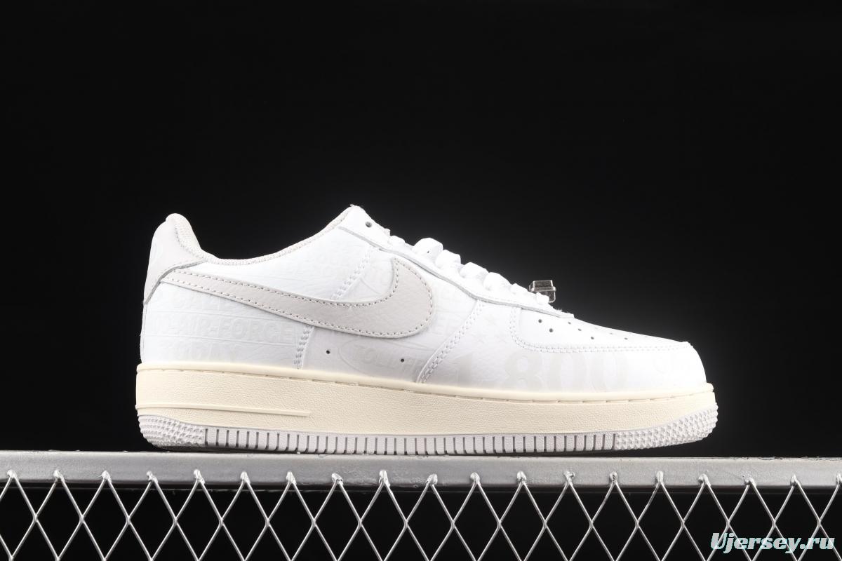 NIKE Air Force 11607 Premium Toll Free white gray low-top casual board shoes CJ1631-100