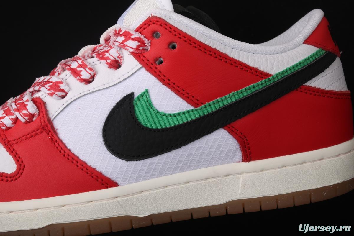 Frame Skate x NIKE SB DUNK Low Habibi white and red double hook dunk series retro low side leisure sports skateboard shoes CT2550-600