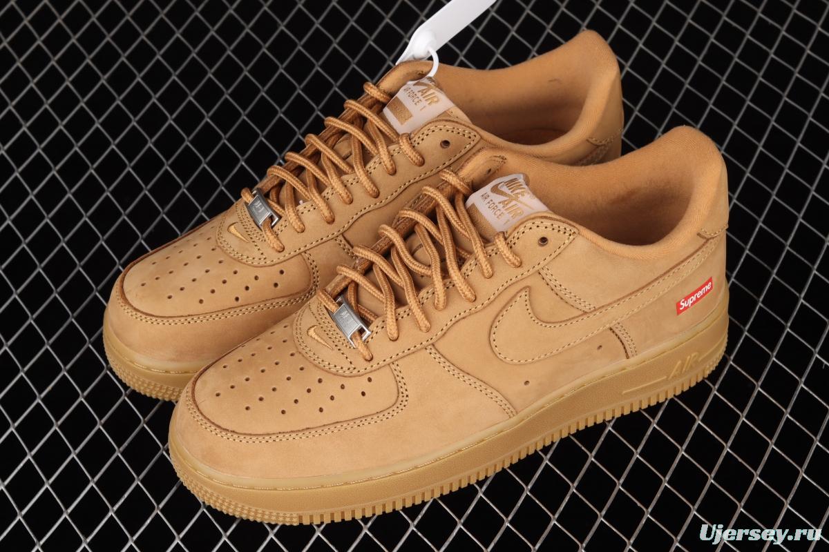 Supreme x NIKE Air Force 1 Low AF1 co-branded wheat suede low-top casual board shoes DN1555-200