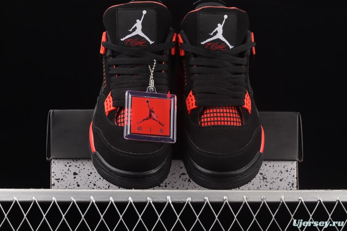 Air Jordan 4 Retro SE University Blue new black and red suede retro leisure sports culture basketball shoes CT8527-016