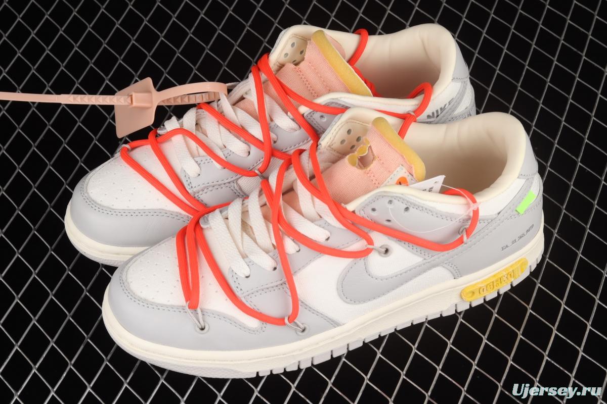 OFF-White x NIKE DUNK Low OW grey leisure sports skateboard shoes DM1602-110,
