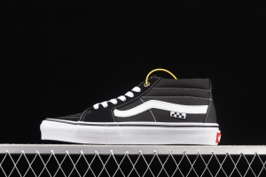 Vans Kate SK8-Mid black and white suede legendary skater superstar Jeff Grosso commemorates professional skateboard shoes VN0A5FCG625