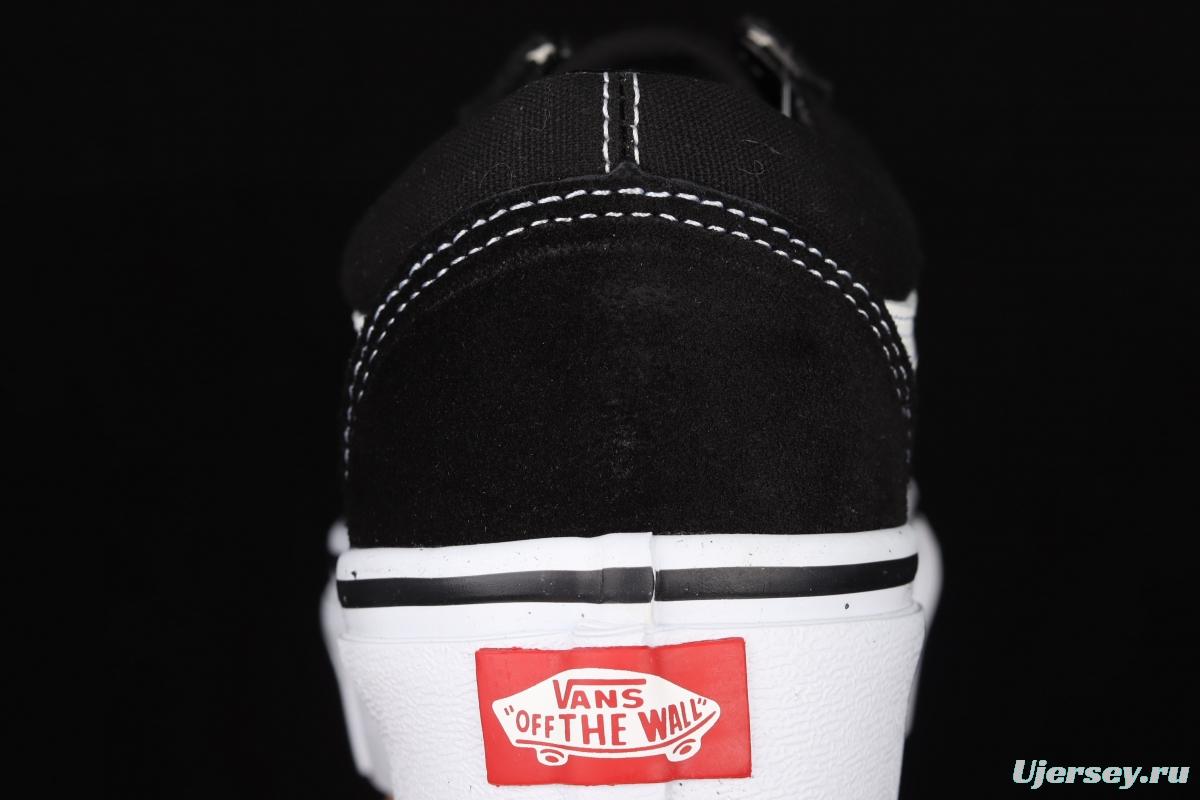 Vans Old Skool Platform classic OS black and white thick-soled low-upper shoes VN0A3B3UY28