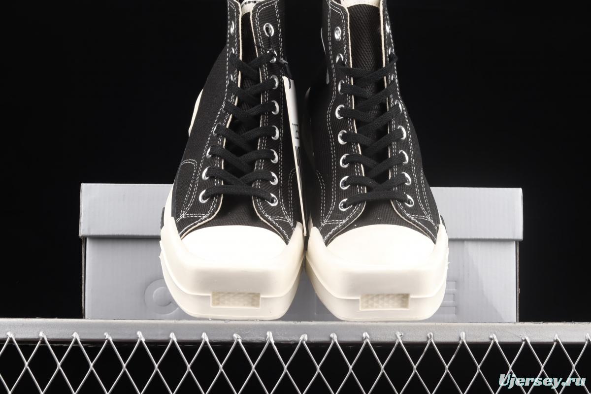 Rick Owens Drkshdw x Converse Turbodrk Hi square head co-named high-top canvas shoes 172344C