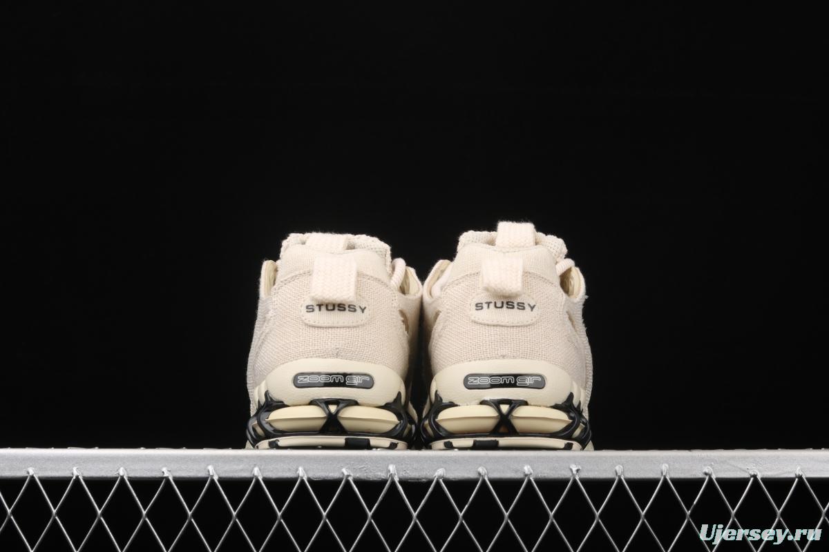 Stussy x NIKE Air Zoom Spiridon Caged 2 Spieli prison East cage 2 generation milky white linen black cloth CQ5486-200
