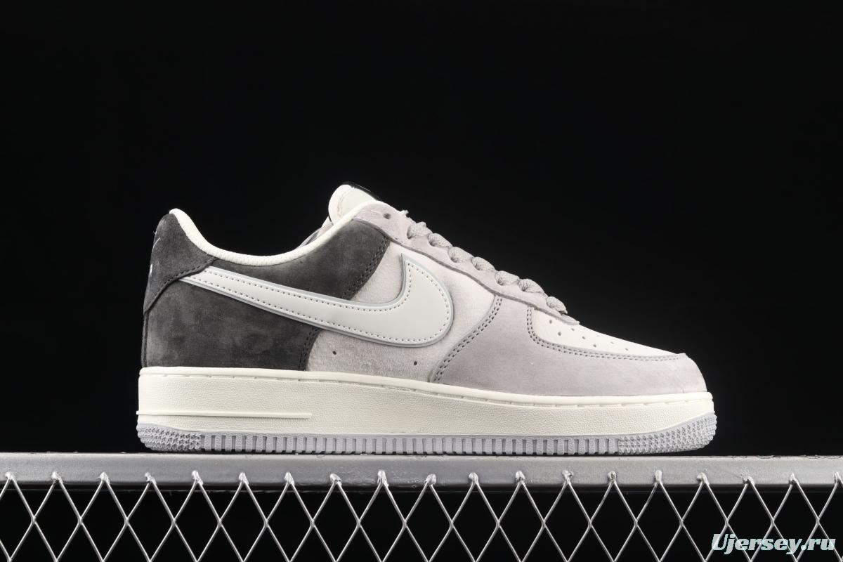 NIKE Air Force 11607 Low white and gray stitched suede color matching low-top casual board shoes DW0831-896