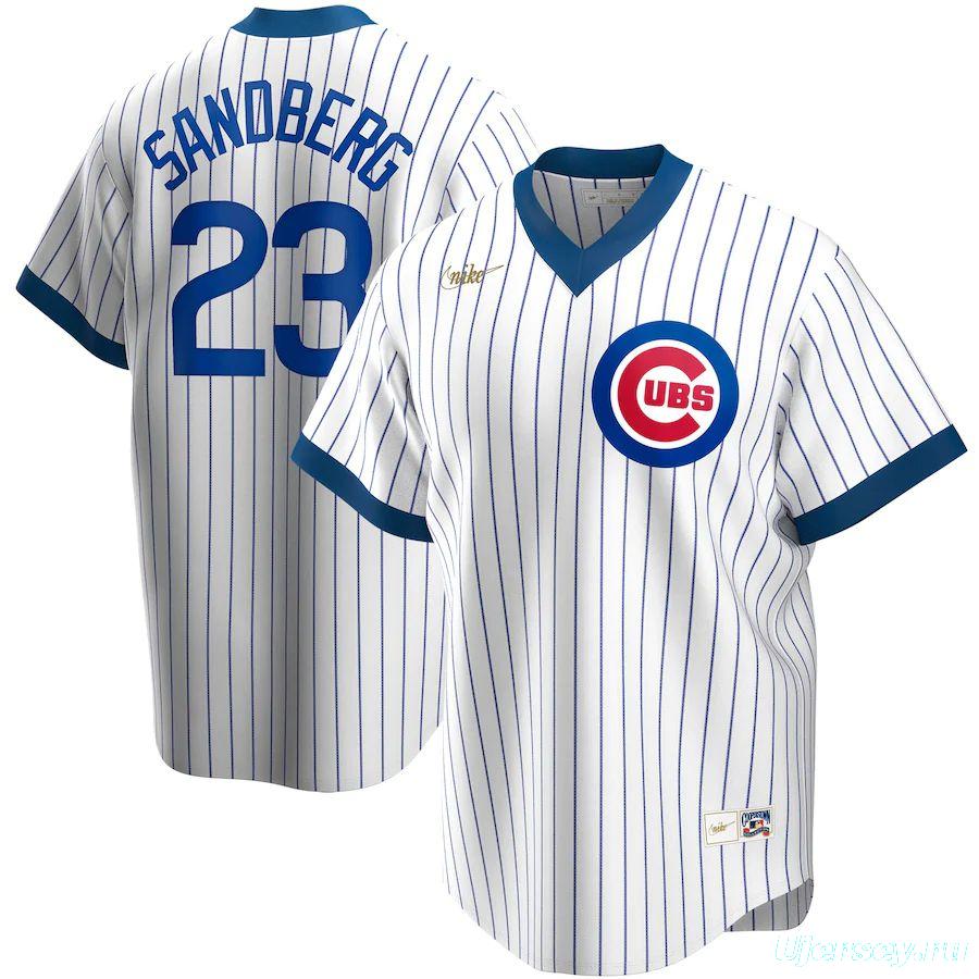 Men's Ryne Sandberg White Home Cooperstown Collection Player Team Jersey