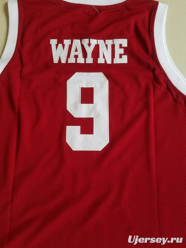 Dwayne Wayne 9 Hillman College Maroon Basketball Jersey with Eagle Patch